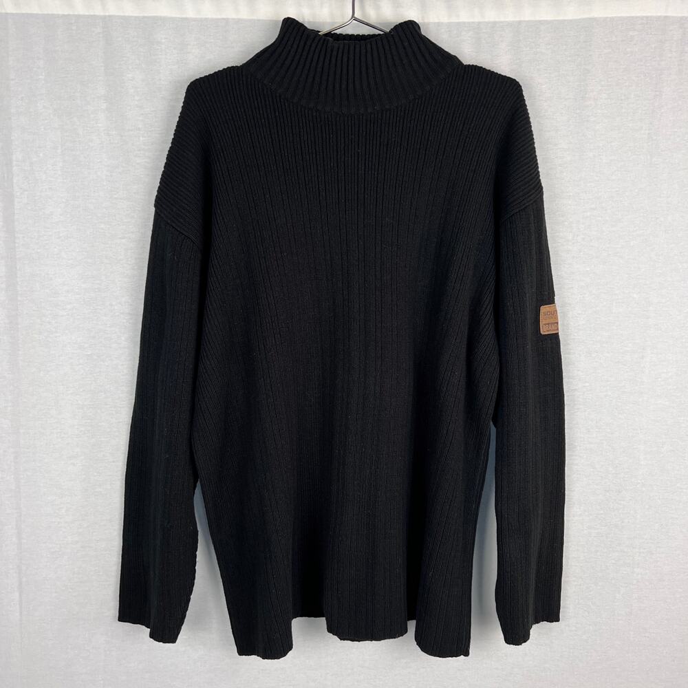 ⭐️ Vintage Y2K South Pole Sweater Men Large Mock Neck Black Streetwear Grunge